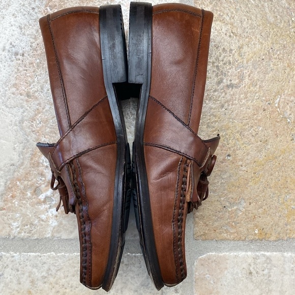 Johnston & Murphy Woven Moccasin Loafer Men’s 9 Tassel ties herringbone Fringe - Picture 4 of 13